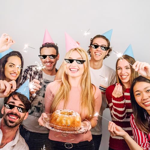 2 Pack Thug Life Sunglasses Mosaic Pixel Glasses Party Dress Up Shades Funny Unisex Photo Props for Women Men Kid4