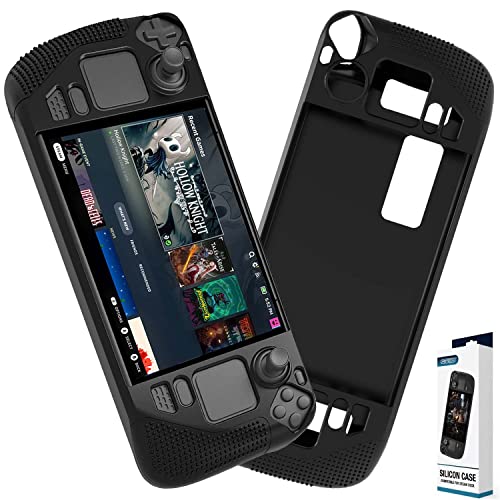Funda Protectora Compatible con Valve Steam Deck, Cómoda Funda de Silicona con Partículas Antideslizantes a Prueba de Sudor, Protección Completa a Prueba de Golpes Cover