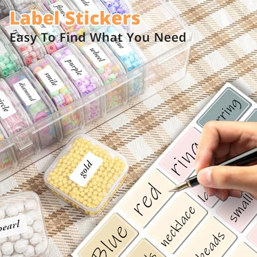 Image of 30-Piece Bead Organizer Box, Clear Plastic Storage Containers, with Hinged Lids, Stackable Mini Boxes, for Jewelry and Crafts