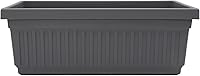 HC Companies Venetian 18" Window Planter Box with Drain Plug - UV-Resistant Plastic for Herbs, Flowers on Windowsills, Balconies (Warm Gray)