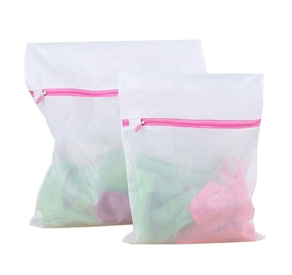 Wash Bag Nylon With Zip Delicates Laundry Bag Zipped Travel Storage Bag Laundry Washing Bag Fine For Lingerie Sweater Garment Undergarment Delicates Blouse 2 sizes (Washing Bag)