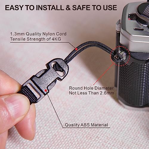 Padwa Lifestyle 4 Pcs Black Quick Release Camera Strap QD Loops Connector Adapter - Image 2