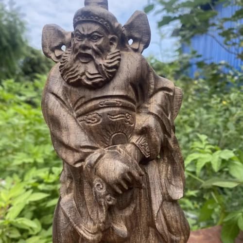 Estatua de madera tallada a mano Zhong Kui 20cm Feng Shui miniatura 2