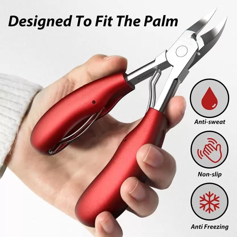 INOG Nail Cutter for Men & Women,Podiatrist Toenail Cuticle Cutter,Professional Thick & Ingrown Toe Nail Clippers,Pedicure Clippers Toenail... - Image 4