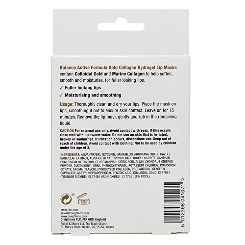 Balance Active Formula Gold + Marine Collagen Hydrogel Lip Masks (Includes 2 Masks) - Fuller looking lips. Moisturise & Smooth. Cruelty Free. - Image 3