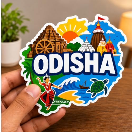 Image of Decorative Fridge Magnet Sticker for Refrigerator | Strong Magnetic Fridge Decor for Kitchen | Reusable Refrigerator Magnet for Home & Office, AG FM Odisha