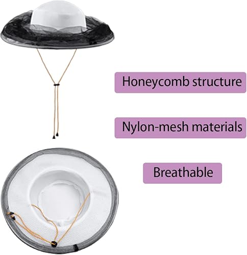 Miniatura 5 de Sombrero de apicultura 2 en 1 y guantes de abeja para insectos, insectos, mosquitos, sombrero de malla, velo, sombrero de capucha, disfraces para