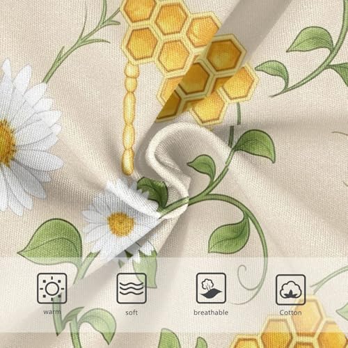 Toddler Briefs, Yellow White Flowers Cotton Underwear Girls, 2–8 Years3