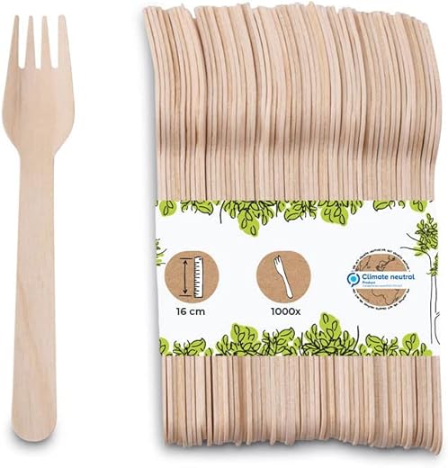 BIOZOYG 1000 forchette monouso in legno I posate monouso posate posate in...