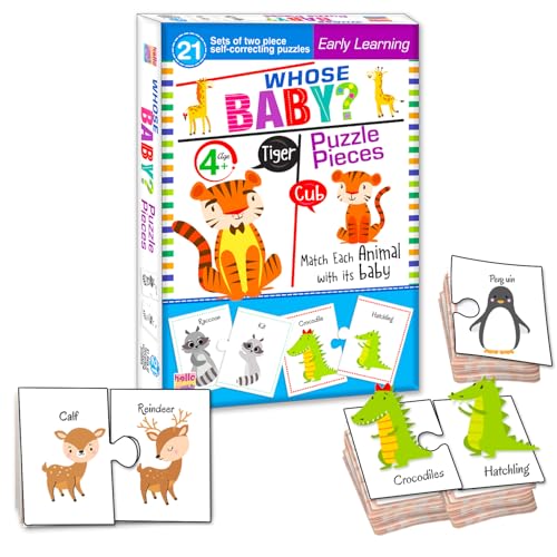 Image of Whose Baby Jigsaw Puzzle? Connecting 2-piece (Set of 21 pcs) for Kids, Childrens and Toddlers - Early Learning Educational Brain Booster with Fun and Engaging - Ages 4+
