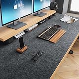BREENHILL デスクマット 120 大型フェルトデスクマット 120x60cm デスクマット ノイズ低減 滑り止めベース 静音デスクプロテクター 家庭やオフィスのキーボードとマウスに最適