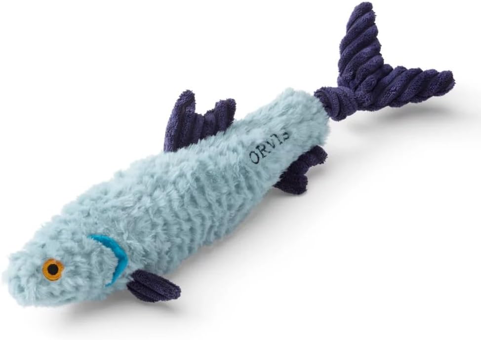 Orvis Plush Animal Squeaky Dog Toys - Tough Dog Toys with Durable Tuffet Construction and Internal Reinforced Stitching, Tarpon