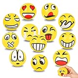 Ulikey Pelota Antiestrés, 12 Piezas Pelotas Antiestrés con Cara Sonriente, Pelota Anti Estrés Bolas, Bola para Aliviar el Estrés, Juguete Antiestrés de Bola Blanda para Fiesta Recompensa Carnaval
