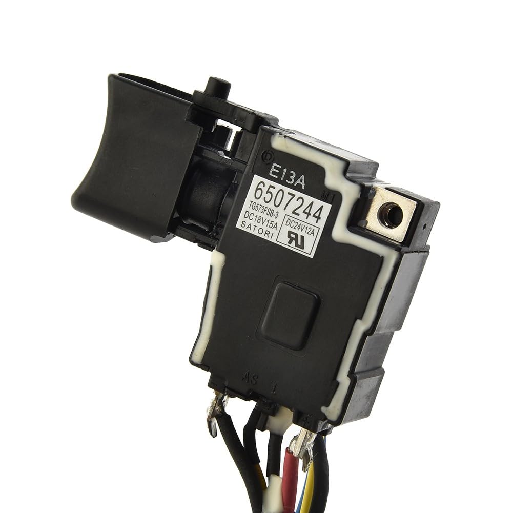 Interrupteur pour Makita 6507244, pièce d'outils électriques, compatible DHP458 DDF458 BHP458, métal ABS, facile à installer, réparation de perceuse