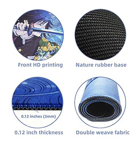 For Demon Slayer Mouse Pad Kimetsu No Yaiba Large Gaming Mouse Pad, Anime Extended Mouse Pad With Stitched Edge, Premium-Textured, Non-Slip Base Keyboard Pad 31.5" X 15.8"… #TOP5