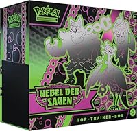 Pokémon-Sammelkartenspiel: Top-Trainer-Box Karmesin & Purpur – Nebel der Sagen (1 Vollbild-Promokarte mit Infamomo, 9 Boosterpacks & Premium-Zubehör)