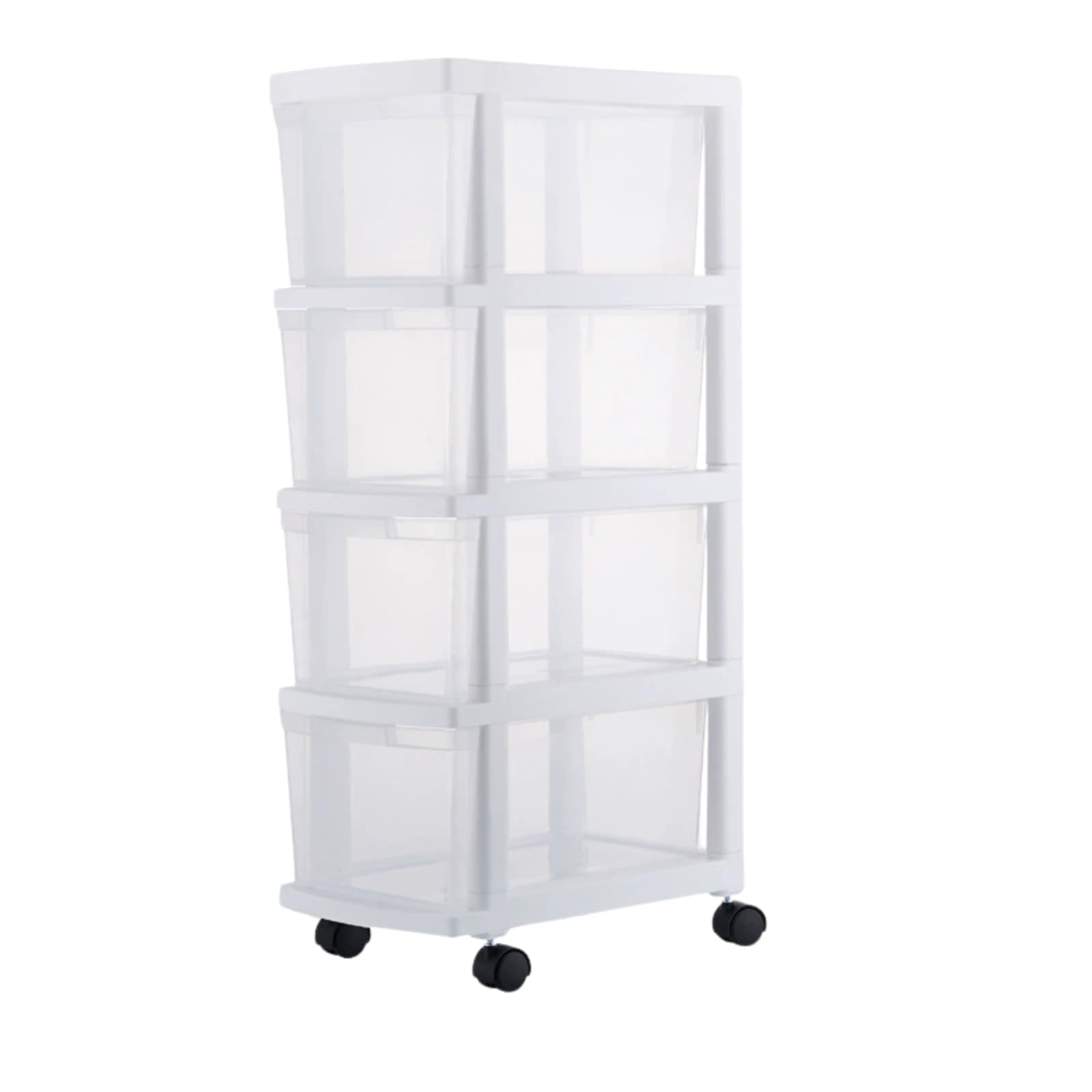 FEMUFOSE Slim Non-metal storage box with Stackable Drawers, Narrow Gap Storage with Wheels, Detachable Plastic Storage for Kitchen, Bedroom, Bathroom, Office