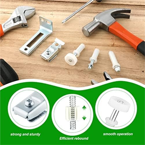 4Sets Kit de Herrajes para Puerta Plegable Bi-Fold, Kits de Puerta Plegable con Giro Inferior y Ruedas Guía para Puertas de 3/8 Pulgadas de Grosor miniatura 4