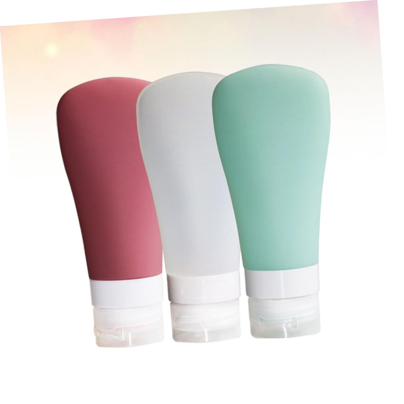 CALLARON 3Pcs Silicone Travel Bottles Refillable Makeup Containers for Lotion Gel and Cleanser Soft Flexible for Outdoor Use Leak Design