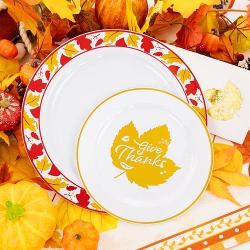 Supernal-200pcs-Dinnerware-Set-with-Gold-Maple-Leaf-Design-Plastic-Cutlery-Cups-Napkins-for-Thanksgiving-Party-Deco Supernal 200pcs Dinnerware Set with Gold Maple Leaf Design Plastic Cutlery Cups Napkins for Thanksgiving Party Deco