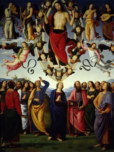 Affiche L'Ascension du Christ de Pietro Perugino impression sur toile pour salon 60x90cm