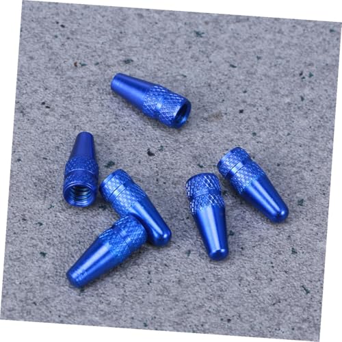 6 unidades de tapones azules para válvulas de llantas de bicicleta en aleación de aluminio, tapas selladoras contra polvo y agua, fáciles de instalar, para bicicletas de carretera y montaña miniatura 5