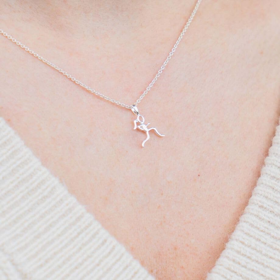 Gone For a Run Sterling Silver Mini Stick Runner Necklace | .925 Sterling Silver Necklaces | Running Jewelry4