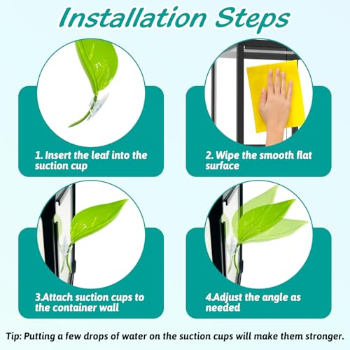 Image of 6 Pack Plastic Frog Habitat Platform with Suction Cups Reptile Decorations for Terrarium Dwarf Frogs Tank Accessories Decor Turtle Basking Platforms for Amphibian (Green)