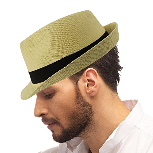 Epoch Unisex Basic Cool Lightweight Summer Derby Fedora Trilby Adjustable Hat Natural #TOP2