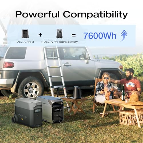 EF ECOFLOW 7696Wh Portable Power Station: DELTA Pro 3 with DELTA Pro Extra Battery, 120/240V 4000W AC Output, Solar Generator for Home Use, Camping, Emergencies, Power Outages, RVs - Image 3
