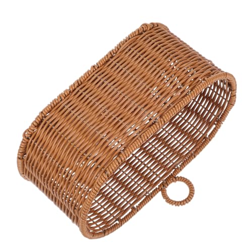 POPETPOP cesta colgante de cocina ajo decoración papelera montar pequeño tejer cestas almacenaje cestas de pared canasta de flores para colgar en la puerta el plastico Brown