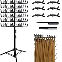 HoldOneLight Verstellbarer Haarständer für Flechtfrisuren, Perückenständer mit 144 Stiften für Friseure und Flechter, Halter für Haarverlängerungen