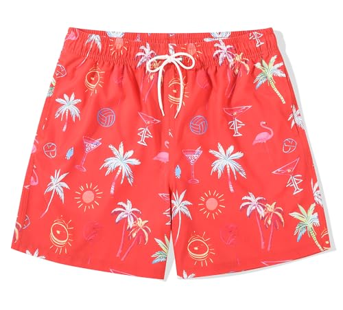 MADHERO Mens Swim Trunks Quick Dry Funny Print Casual Beach Shorts with No Lining2