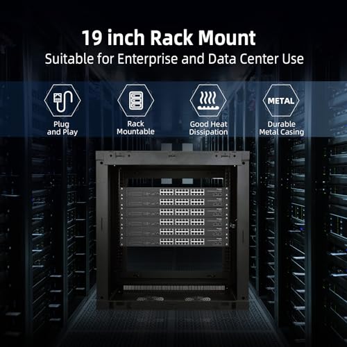 Image of MokerLink 24 Port 2.5G Ethernet Switch with 2x10G SFP, 24 x 2.5G Base-T Ports Compatible with 10 /100 /1000Mbps, Metal Unmanaged Fanless Rackmount Network Switch