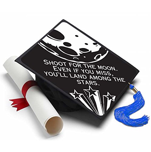 Tassel Toppers - Shoot for the Moon Grad Cap Topper, Grad Cap Decorations and Graduation Accessories