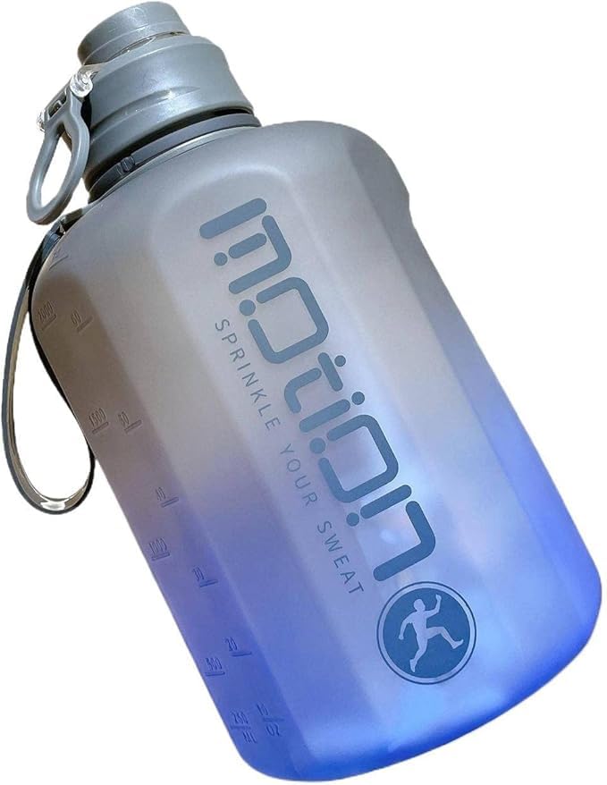 Motion Sports 2.4L Waterproof Water Bottle, Gallon Water Bottle for Weight Loss Fitness, Gym, Yoga, Camping, Outdoor Sports