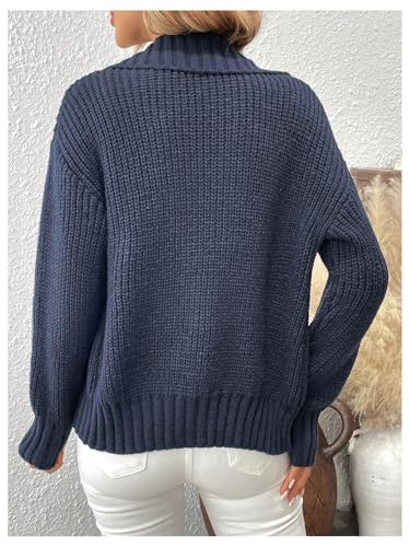 SOLY HUX Women's Button Down Collar Cardigan Sweaters Long Sleeve Drop Shoulder Outerwear Fall Clothes3