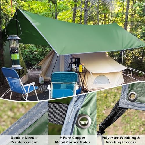 AYAMAYA Waterproof Camping Tarp with Poles Heavy Duty, 10x 15FT Extra Large - Image 4