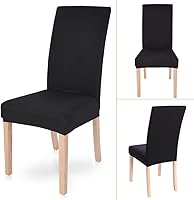 Vista 5 de Juego de 10 fundas para silla, fundas elásticas para sillas Parsons, de elastano, extraíbles, lavables, fundas protectoras para sillas de cocina