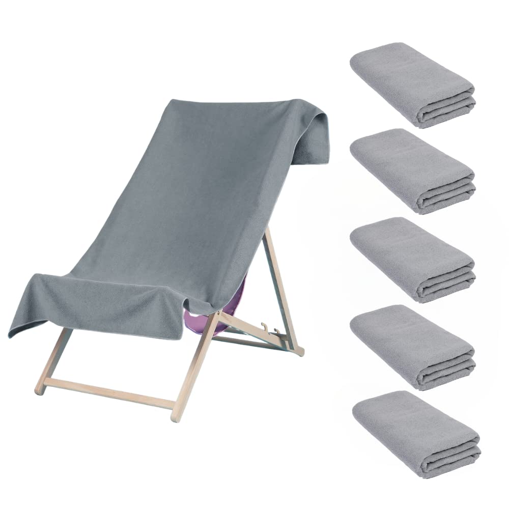 OHS 5 X Plain Microfiber Quick Dry Bath Beach Towel from B&Q