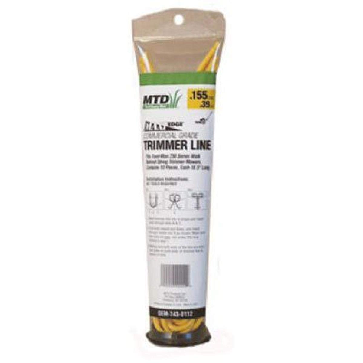 Hilo cortabordes .155 de alta resistencia OEM 743-0112 filamento grueso de corte limpio