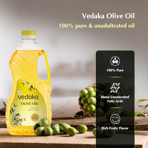Image of Amazon Brand - Vedaka Olive Oil| for Indian Cooking | 2 L | Ideal for Frying, Roasting, Sauteing|Extra Light|Neutral Flavour