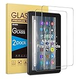 SPARIN 2 Pack Screen Protector Compatible with All-new Fire 7/Fire 7 Kids Tablet (12th Generation, 2022 Release) 7 Inch, Tempered Glass/Anti-Scratch