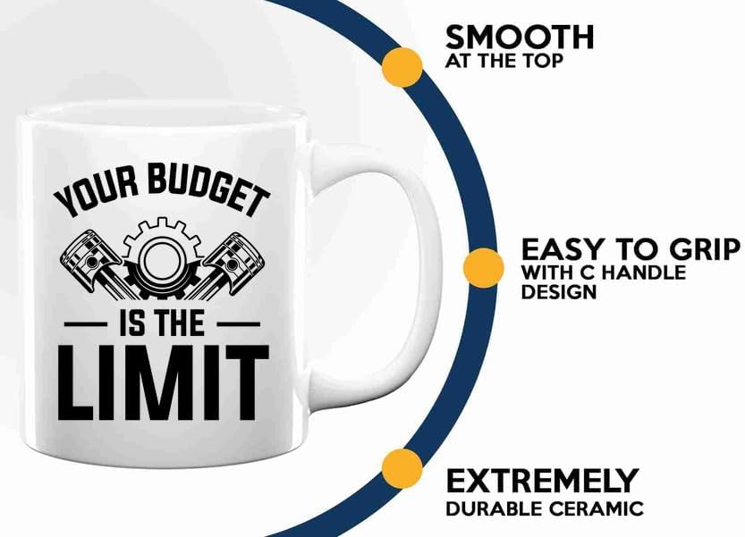 Mechanic Coffee Mug 11oz White -Your budget is - Auto Mechanic Humor Car Enthusiast Garage Industrial Mechanical Engineering image 5