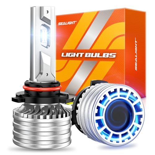 SEALIGHT 55000LM 9005 LED Bulbs, 6500K White Super Bright 9005/HB3 Fog Light Bulbs, Plug and Play, Pack of 2