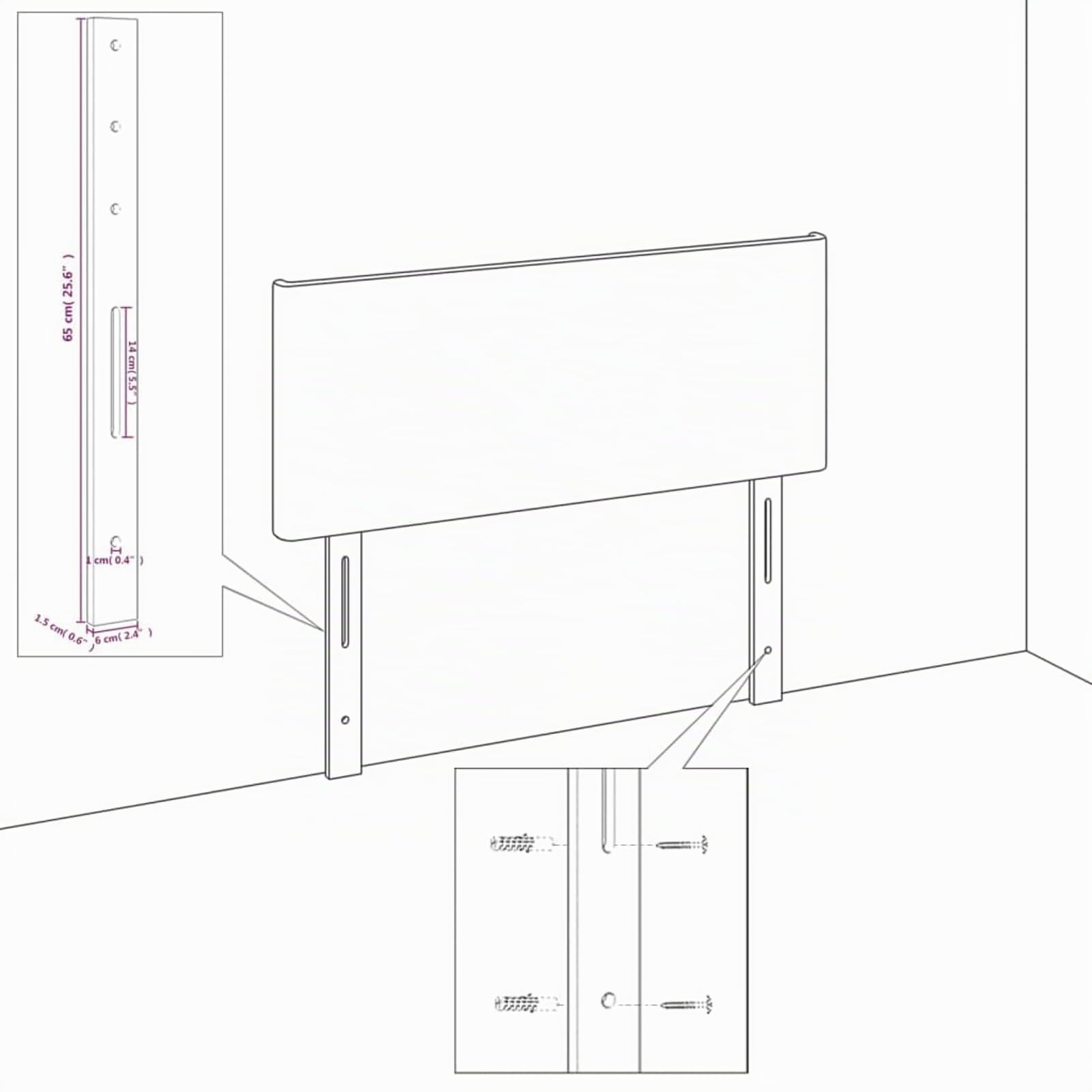 Gecheer Testiera Bianca in Similpelle, Spalliera Imbottita con Design Bottoni, Gambe in Legno Robuste e Stabili, 80x5x78/88 cm per Letto Singolo o Matrimoniale