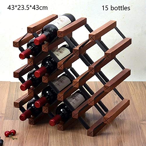 Soporte para 15 botellas de vino de madera para pared miniatura 2