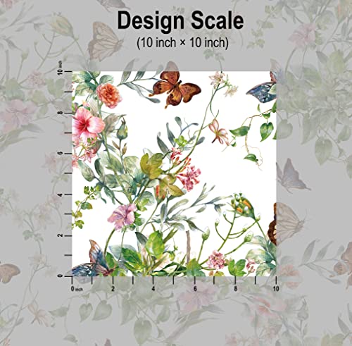 Blooming Wall Dpya24 Removable Spring Wild Flower Bushes With Butterfly Around Peel And Stick Wallpaper Self-Adhesive Prepasted Wallpaper Wall Mural Wall Décor #TOP6