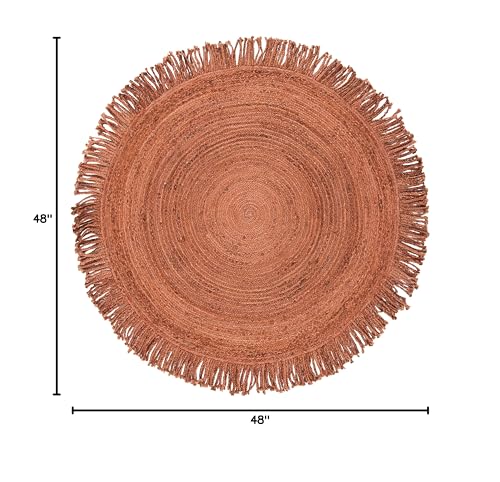 Tapete redondo SAFAVIEH de yute 4 pies Rust miniatura 2