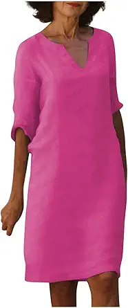 OIOLOYJM Plus Size Summer Dresses for Women 2025 Plus Size Dresses for Curvy Women 3/4 Sleeve Casual Boho Kaftan Dresses